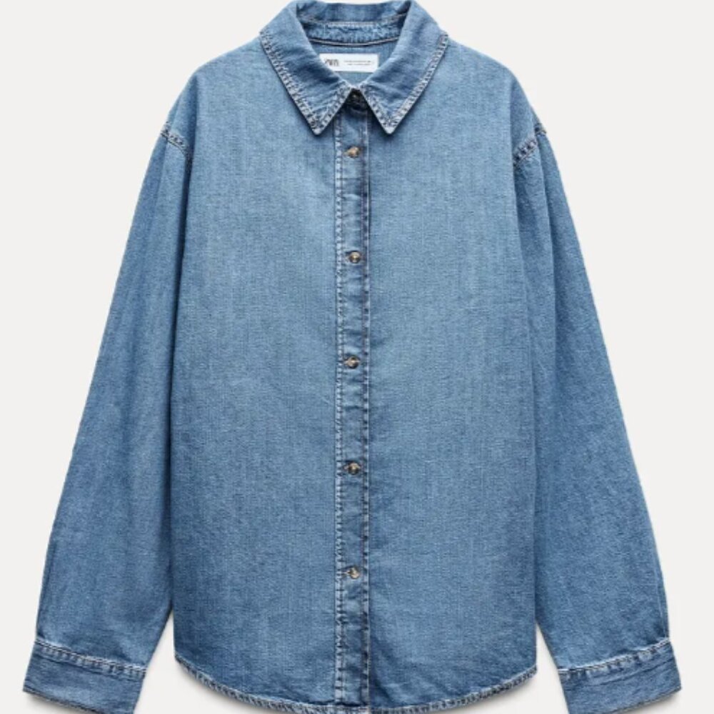 NWT - Zara Basic Denim TRF Shirt (2024)